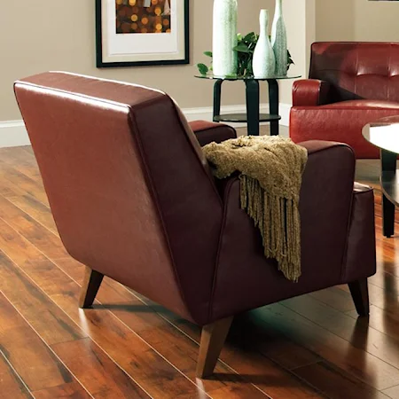 Contemporary Tufted Arm Chair with Exposed Tapered Feet